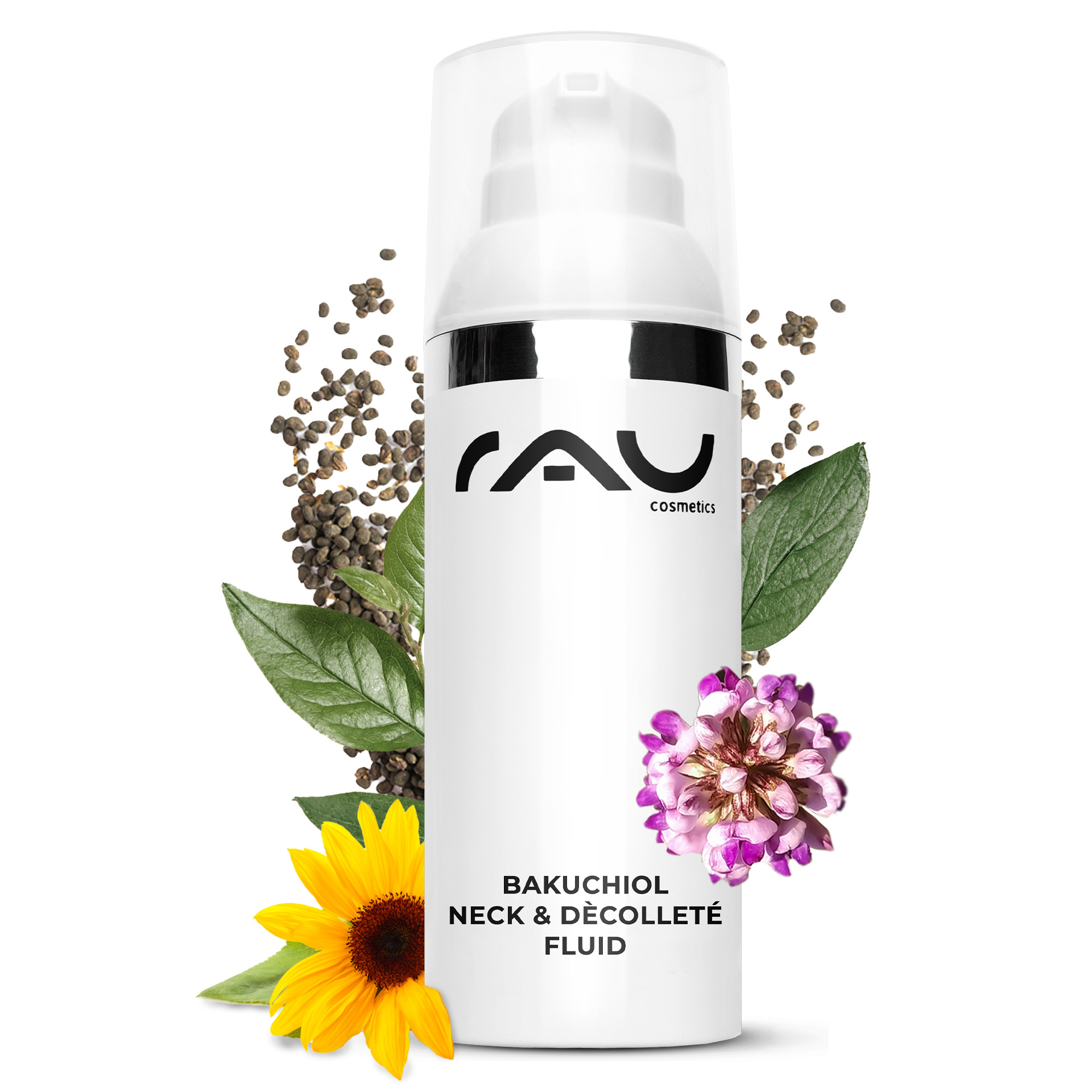 Bakuchiol 颈部及肩部抗皱啫喱 50 ml Kräuterig, Pflanze, Blume, Flasche, Shaker
