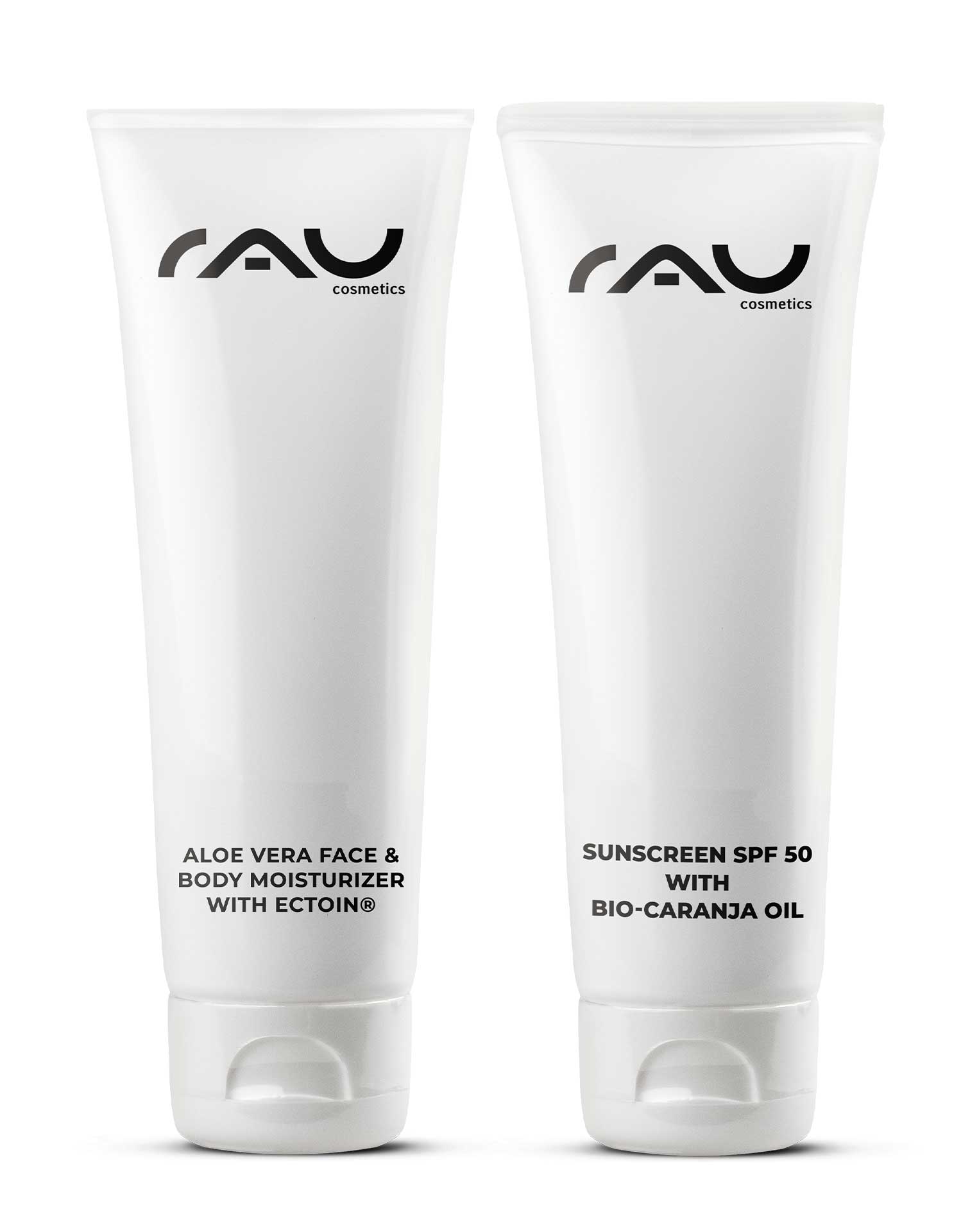 RAU Cosmetics 夏日套装：SPF 50 防晒霜和芦荟面部及身体晒后护理产品
